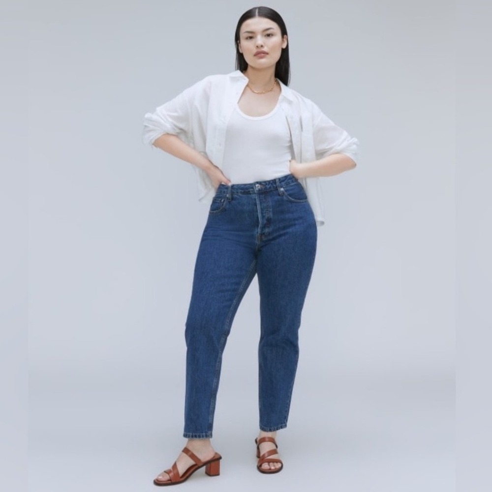 Everlane NWT Curvy 90s Cheeky Straight Jean 28 Crop Dark Wash Organic Cotton NWT